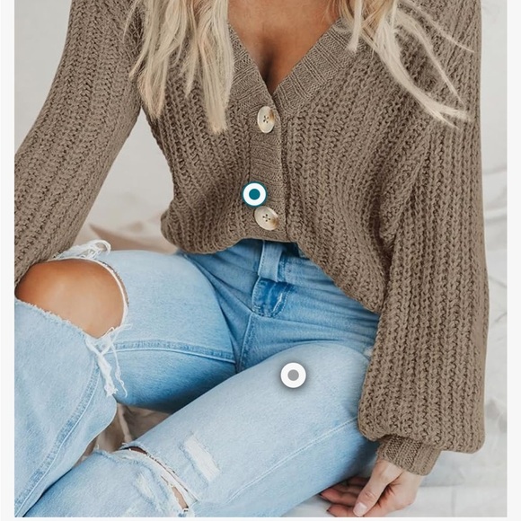 Chunky Knit Open Front Sweater Long Sleeve Button Loose Short Cardigan
8099 - Picture 7 of 11